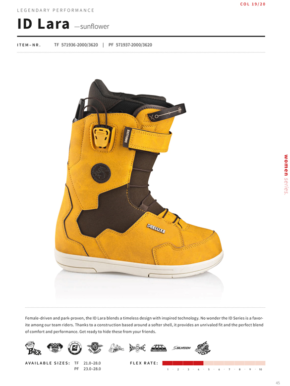 19-20 DEELUXE(ﾃﾞｨｰﾗｯｸｽ)・ID LARA TF [SUNFLOWER]・ブーツ ≪商品一覧≫