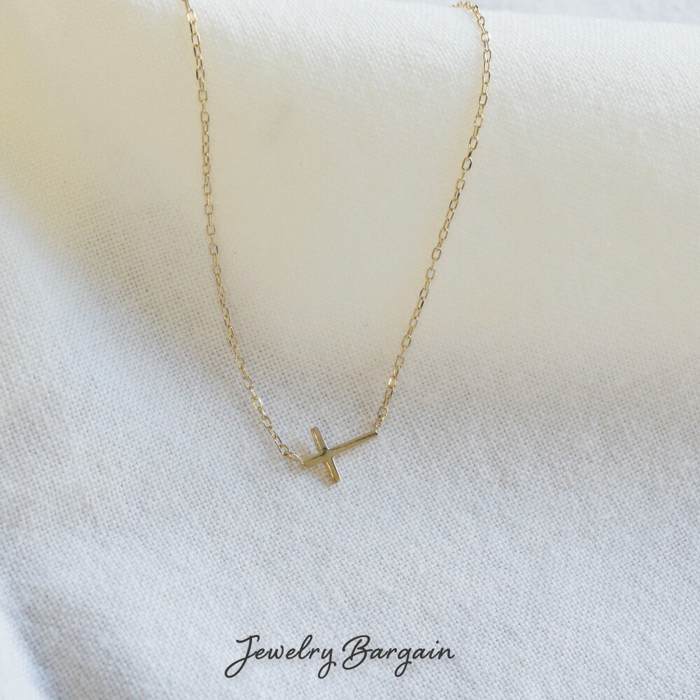 K10 ネックレス クロス 十字架 10金 ゴールド 10k K10 40cm 華奢