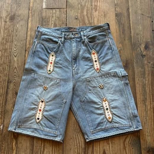 KAPITAL]14ozデニムショートパンツ（スタッズリメイク） - TAKE FIVE