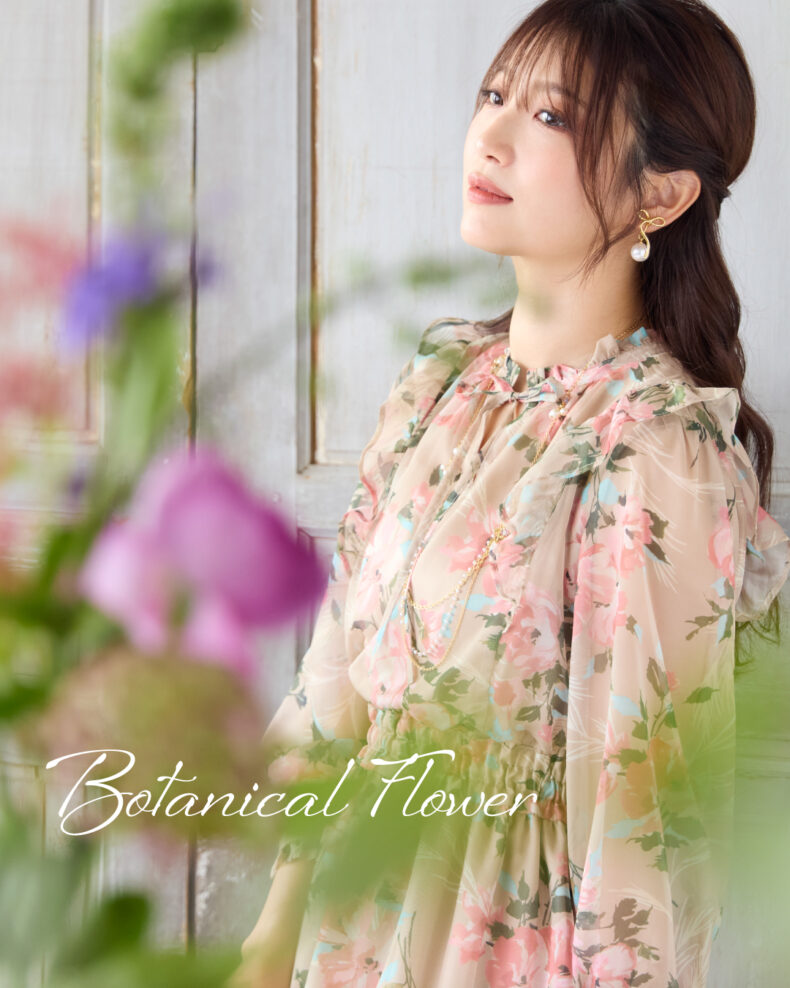 新作】ボタニカル風フラワーワンピース | Rose Tiara【ローズティアラ】