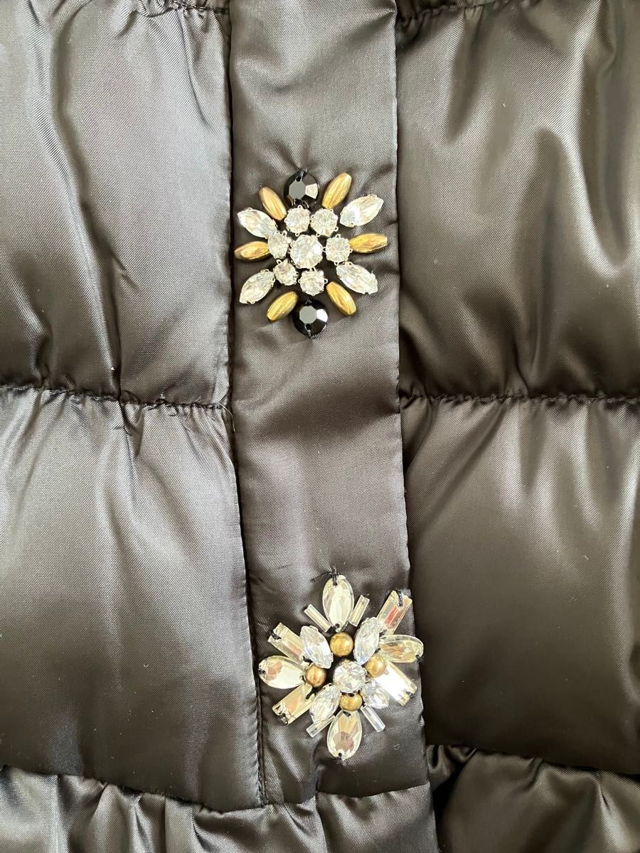 チェスティChesty黒ビジュー付きペプラムダウンジャケット0｜Yahoo