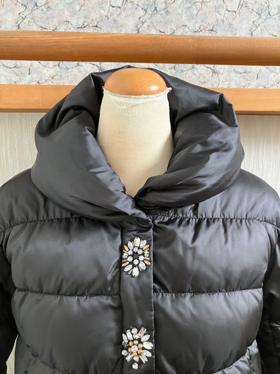 チェスティChesty黒ビジュー付きペプラムダウンジャケット0｜Yahoo