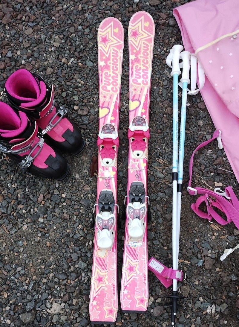 スキーセット 110 ブーツ スキー 靴 板 ストック 金具 ケース 23cm