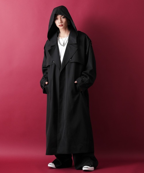 a.p.o.v. スーパーロング＆オーバーサイズフーディートレンチコート